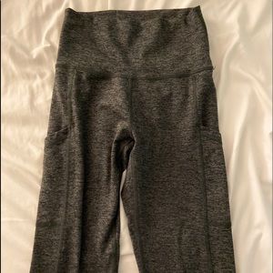 high rise grey & dark grey aerie leggings